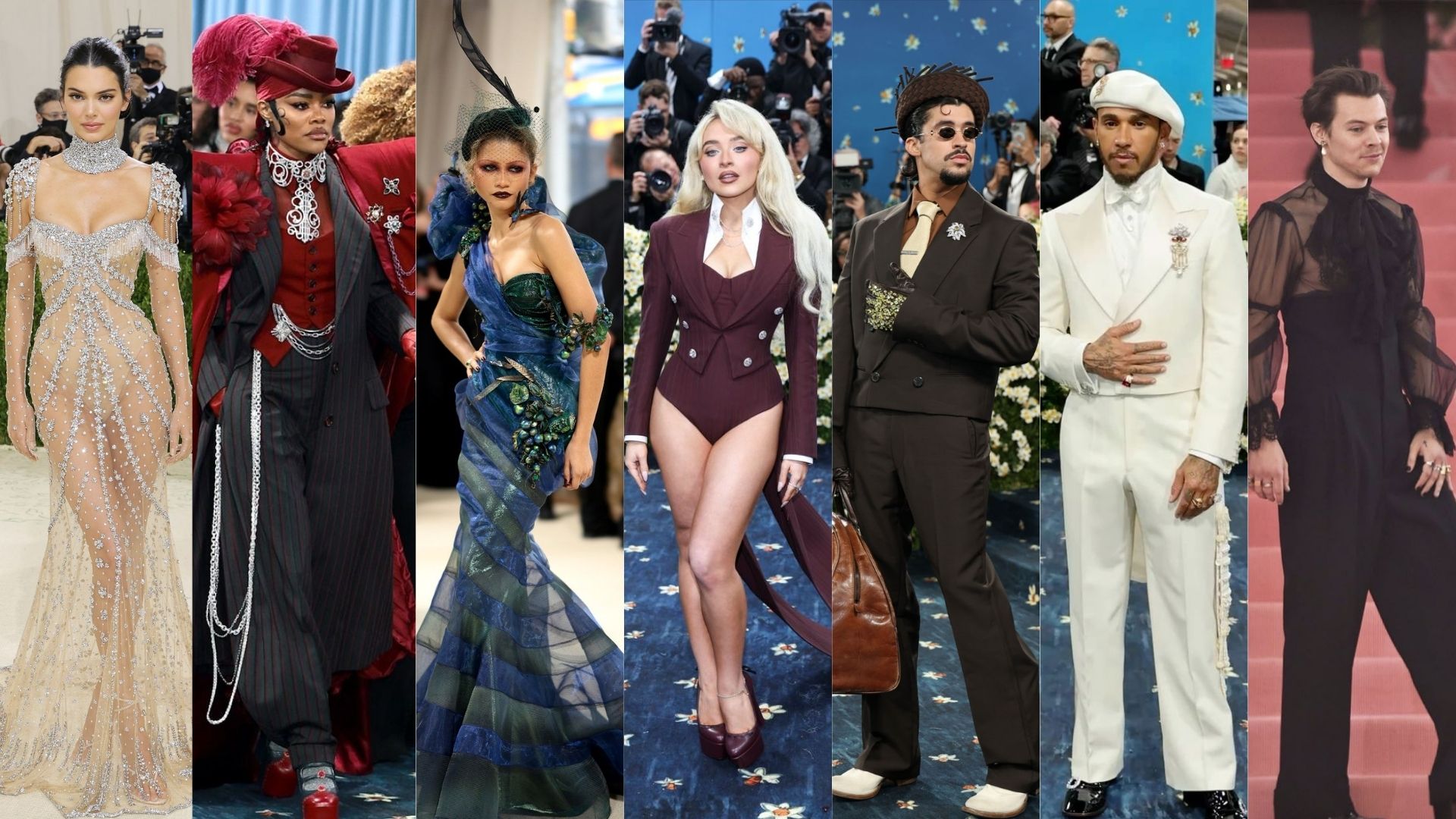 Celebridades como Kendall Jenner y Bad Bunny encabezan la lista filtrada de invitados a la Met Gala 2026. Foto: Pinterest.