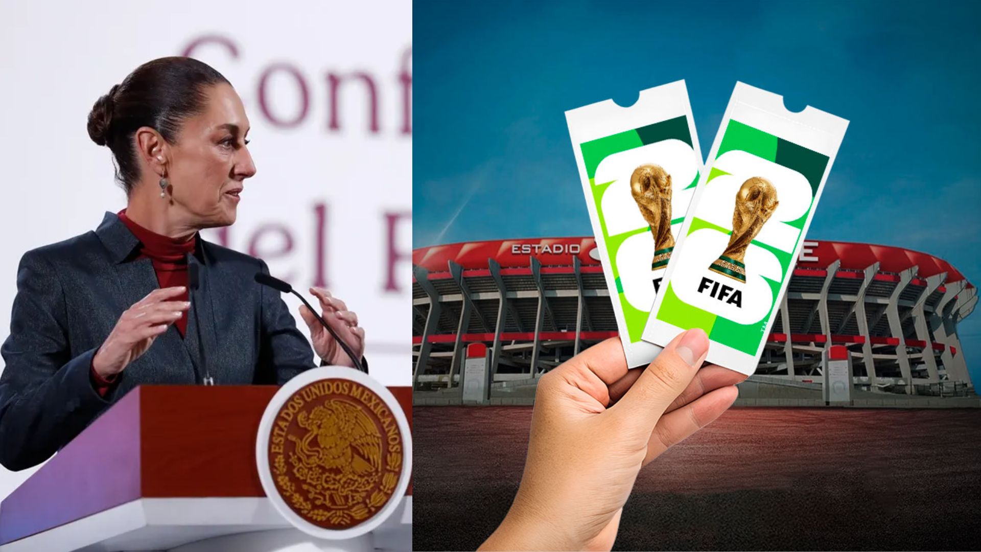 La presidenta Claudia Sheinbaum reiteró que México garantiza la seguridad para el Mundial 2026. Foto: Canva edit.