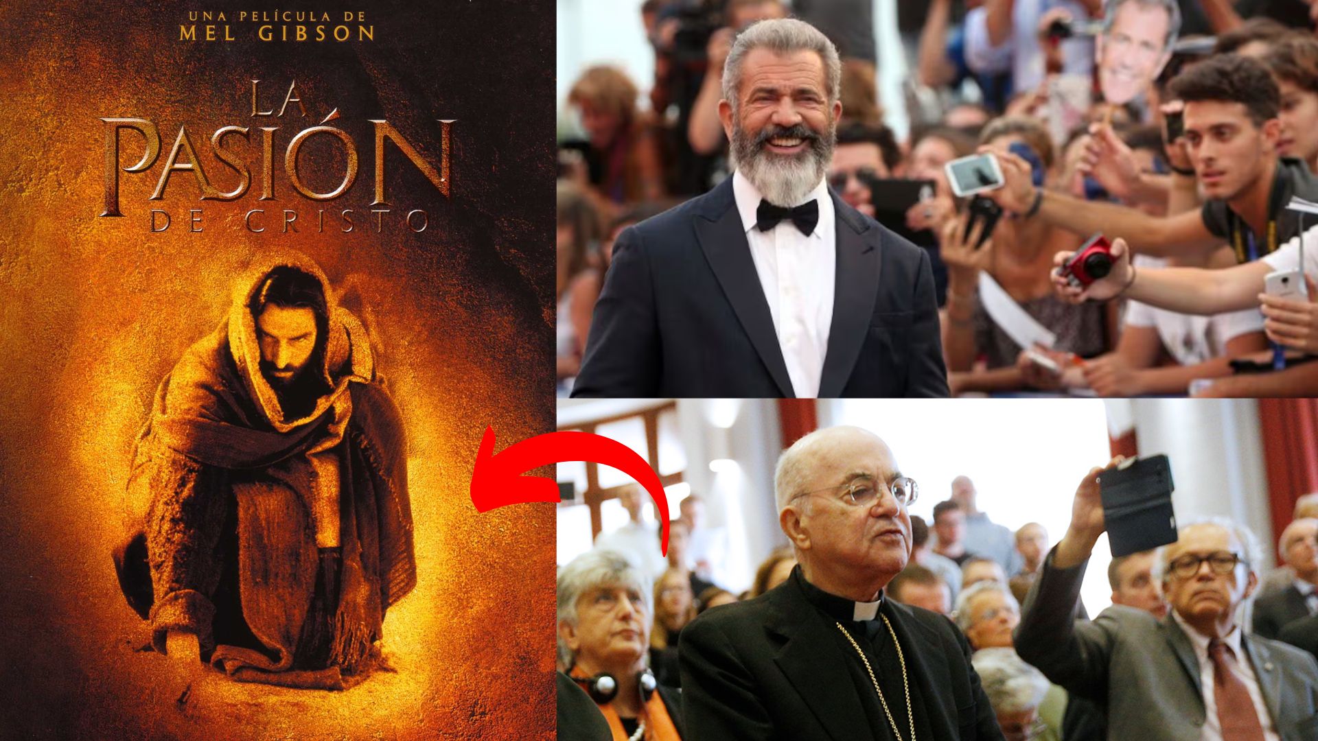 Mel Gibson filma en Italia la secuela de La Pasión de Cristo, rodeada de polémica por la figura de Carlo Maria Viganò. Foto: Canva edit. Mel Gibson filma en Italia la secuela de La Pasión de Cristo, rodeada de polémica por la figura de Carlo Maria Viganò. Foto: Canva edit.