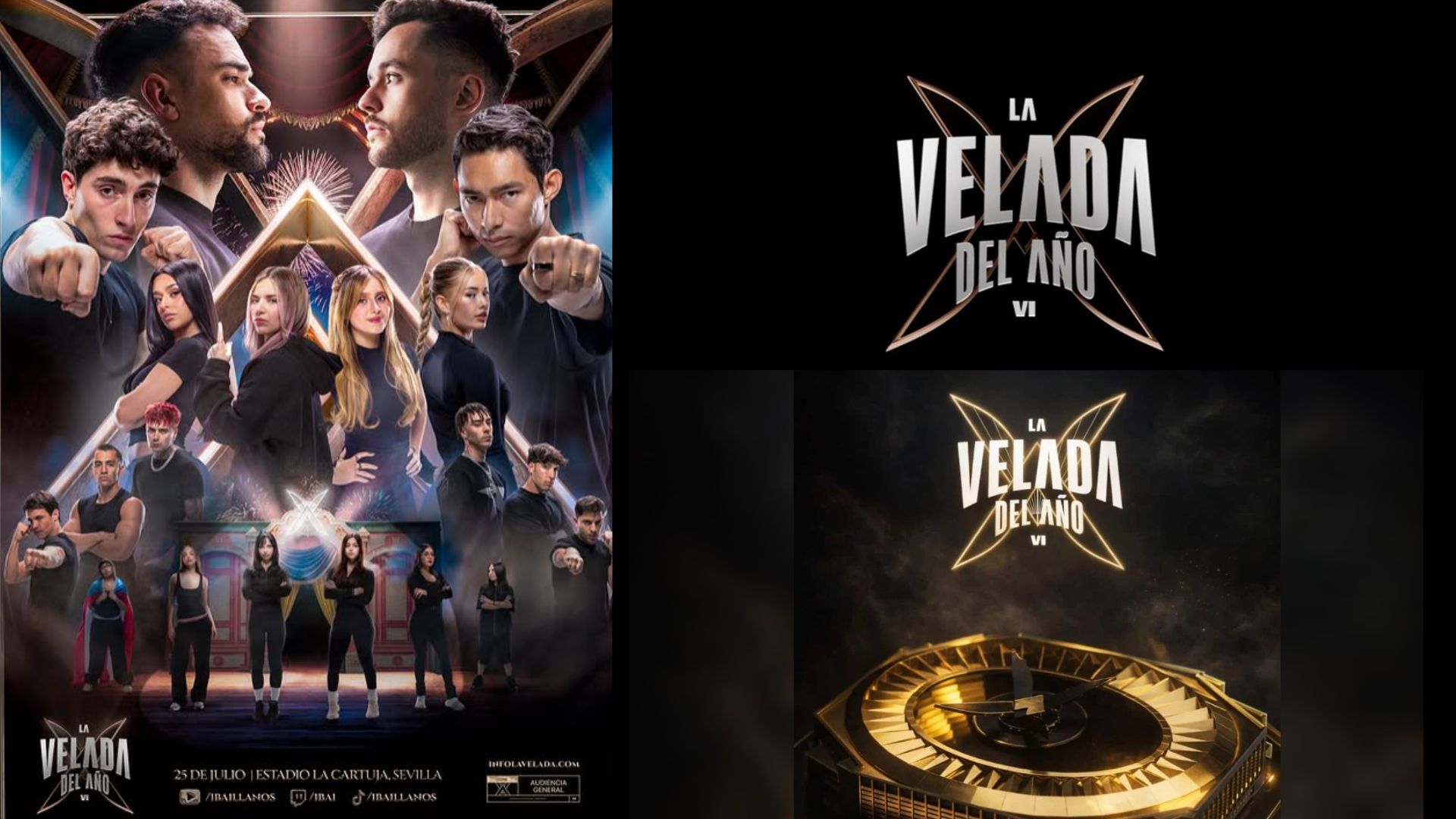 Presentación oficial de los combates de La Velada del Año VI, evento organizado por el streamer Ibai Llanos. Foto: Ibai Llanos / Canva.