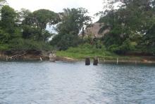 Vista de los techos de las pequeñas cabañas. 