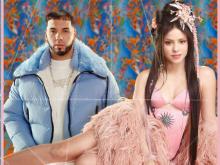 En la foto puede verse a una Shakira con el cabello negro de la época de "Dónde están los ladrones", mientras que Anuel lleva uno de sus típicos chaquetones.